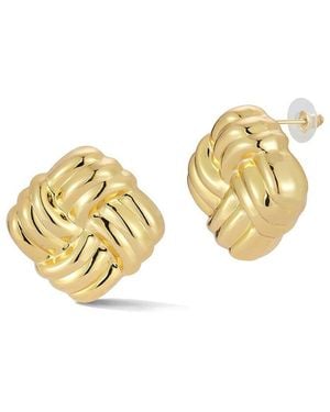 Glaze Jewelry Plated Puffed Knotted Stud Earrings - Metallic