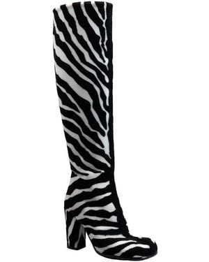 Bottega Veneta Zebra-Print Boot - Black