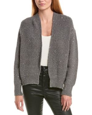 Forte Sequin Mohair-Blend Cardigan - Grey