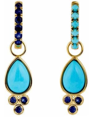 Nina Zhou Jewelry 14K 4.50 Ct. Tw. Sapphire Hoop Earrings - Blue
