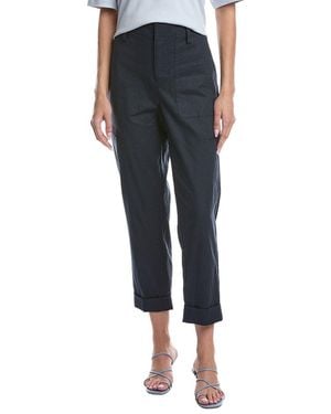 Vince Linen-Blend Utility Pant - Blue