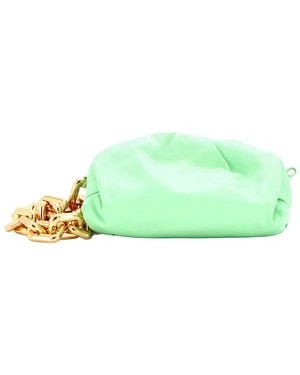 Bottega Veneta The Chain Pouch Leather Teen (Authentic Pre-Loved) - Green