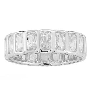 Glaze Jewelry Cz Bezel Set Eternity Band Ring - White