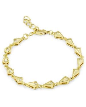 Savvy Cie 14K Plated Cz Link Bracelet - Metallic