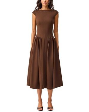 Elliatt Lysandra A Line Midi Dress - Brown