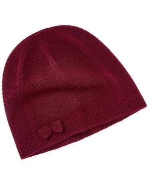 Phenix Bow Cashmere Beanie - Red