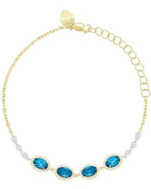 Meira T 14K 2.52 Ct. Tw. Diamond & Topaz Bracelet - Blue