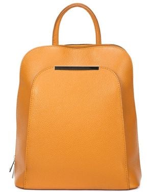 Italian Leather Backpack - Orange