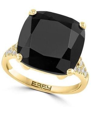 Effy Fine Jewelry 14K 11.00 Ct. Tw. Diamond & Onyx Ring - Black