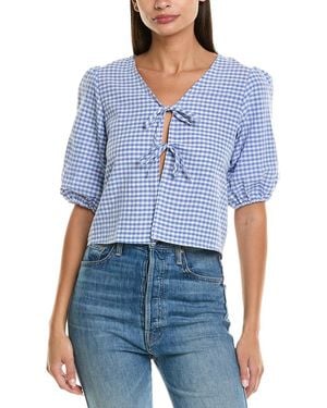 Madison Miles Tie Front Top - Blue