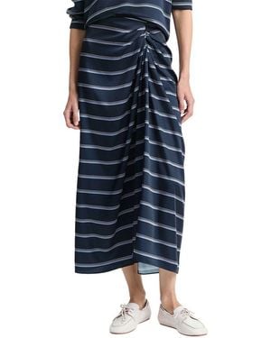 Vince Rugby Stripe Gathered Skirt - Blue