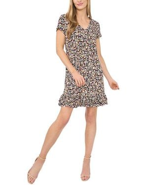 Cece Tie Front Flutter Sleeve Dress - Natural