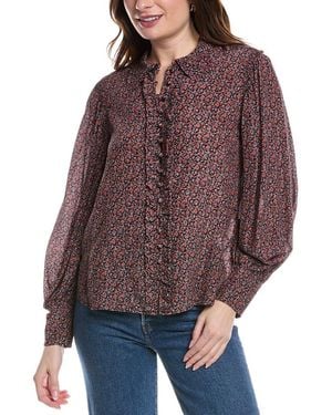 Rebecca Taylor Wren Fleur Silk Blouse - Brown