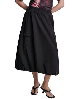 DKNY Cargo Pocket Poplin Skirt - Black