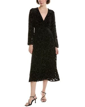 Johnny Was Wynnter Silk-Blend Midi Dress - Black