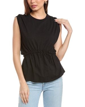 Grey State Peplum Top - Black