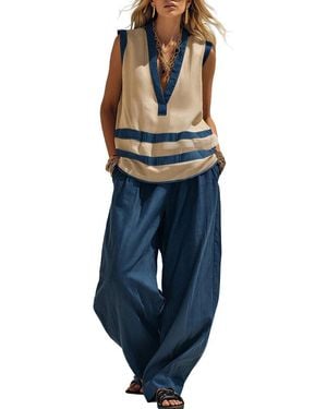AUGUST 1987 Top & Pant Set - Blue