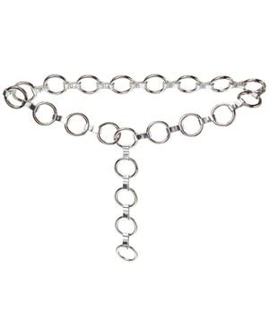 Michael Kors Marisa Metal & Leather Belt - White