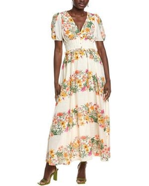 Maison Tara Short Sleeve Midi Dress - Metallic