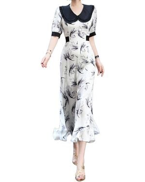 BURRYCO Short Sleeve Midi Dress - White