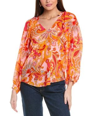 Hale Bob Josie Silk Top - Orange