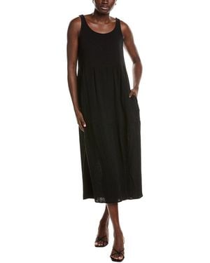 Eileen Fisher Scoop Neck Midi Dress - Black