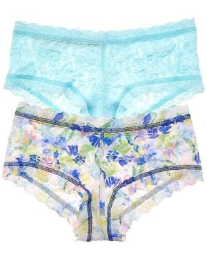 Hanky Panky Set Of 2 Printed Boyshort - Blue