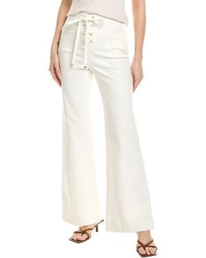 Toccin Birkin Denim Laced-Up Flared Pant - White