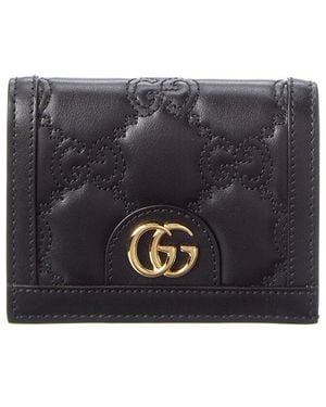 Gucci Gg Marmont Matelasse Leather Card Case - Black