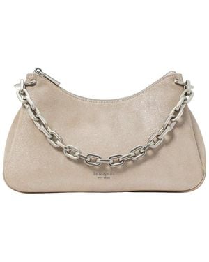 Kate Spade Grace Glitter Suede Chain Shoulder Bag - Grey