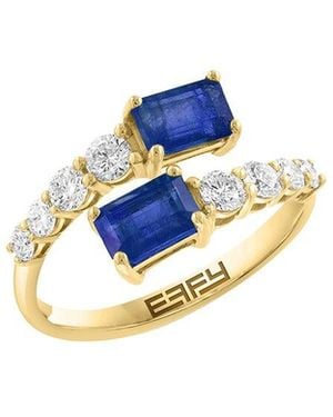 Effy Fine Jewelry 14K 1.86 Ct. Tw. Diamond & Sapphire Ring - Blue