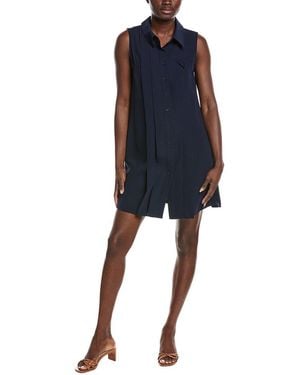 Gracia Front Button Sleeveless Mini Dress - Blue