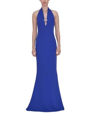 Reem Acra Halter Gown - Blue
