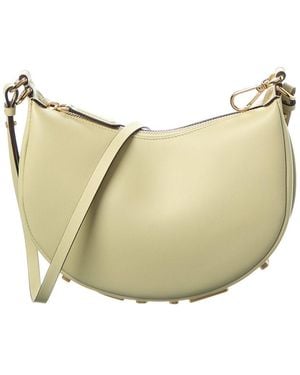 Fendi Graphy Mini Leather Hobo Bag - Natural