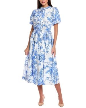 Tahari Button Maxi Dress - Blue