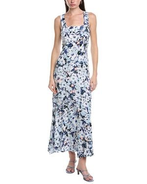 Vince Camuto Smocked Back Challis Maxi Dress - Blue