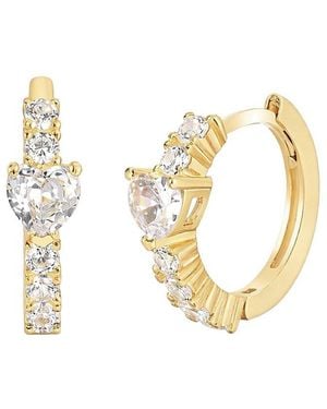 Gabi Rielle Femme Felling 14K Over Cz Hoop Earrings - Metallic