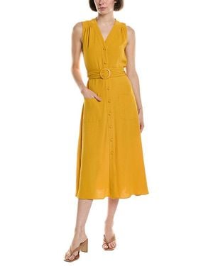 Sharagano Belted Shirtdress - Yellow