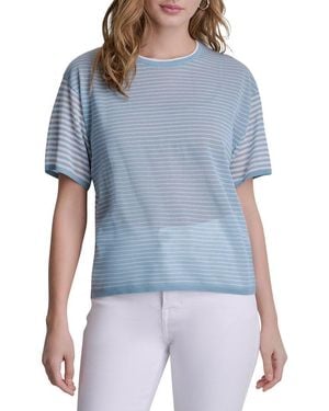 DKNY Striped Lightweight Jumper - Blue