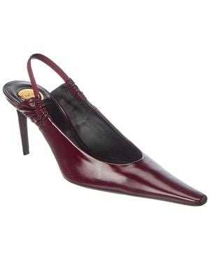 Saint Laurent Anne Marie Leather Slingback Pump - Purple