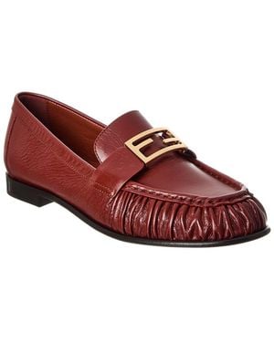 Fendi Baguette Leather Loafer - Red