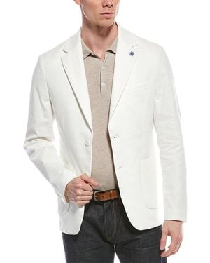 Report Collection Linen-Blend Jacket - White