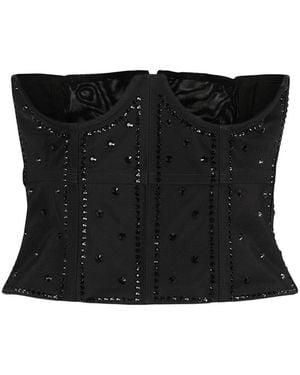 Gucci Sequin Embroidered Corset Top - Black