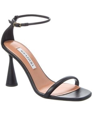 Aquazzura Hot 95 Leather Sandal - Metallic