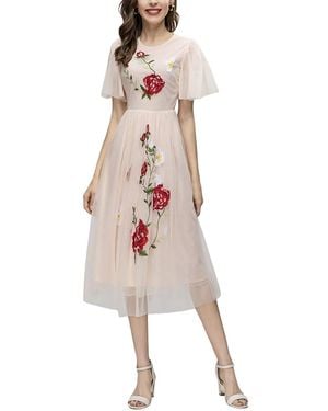 Adele Berto Midi Dress - Pink