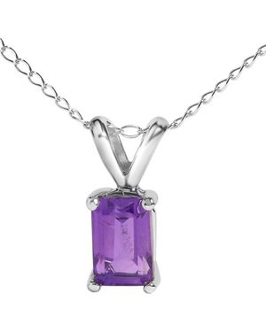 Haus of Brilliance Colourful Gemstones 14K 0.40 Ct. Tw. Amethyst Pendant Necklace - Purple