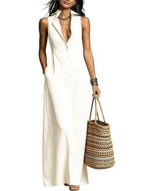 Olivia Taylor Sleeveless Shirt Dress - White