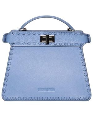 Walter Baker Reed Mini Leather Satchel - Blue