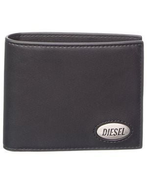 DIESEL Leather Bifold Wallet - Gray