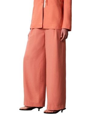 Calvin Klein Textured Soft Tailored Pant - Pink